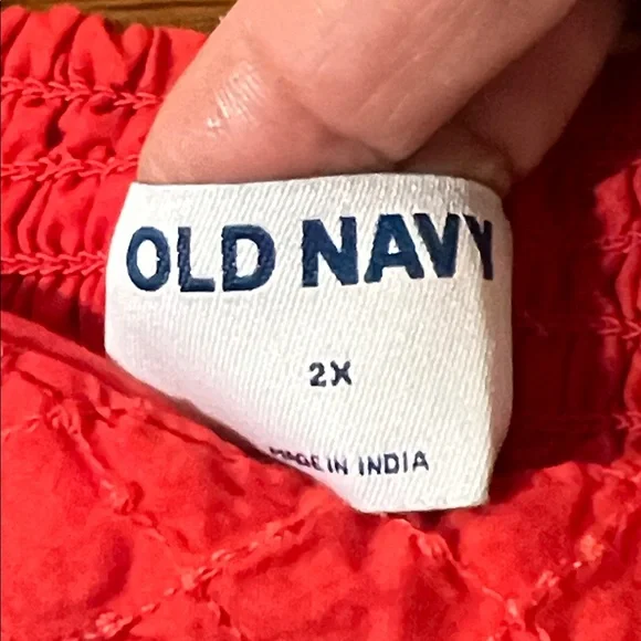 Old Navy Dress Size 2x Lined With Overlay Red/Orange Pockets adjustable straps - Picture 4 of 5